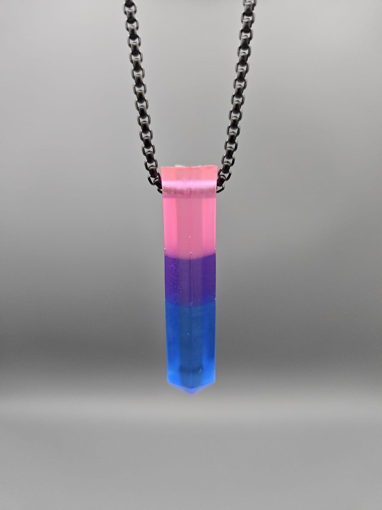 Handmade Pride Pendant – Rainbow, Trans & Bi Flag Epoxy Necklace