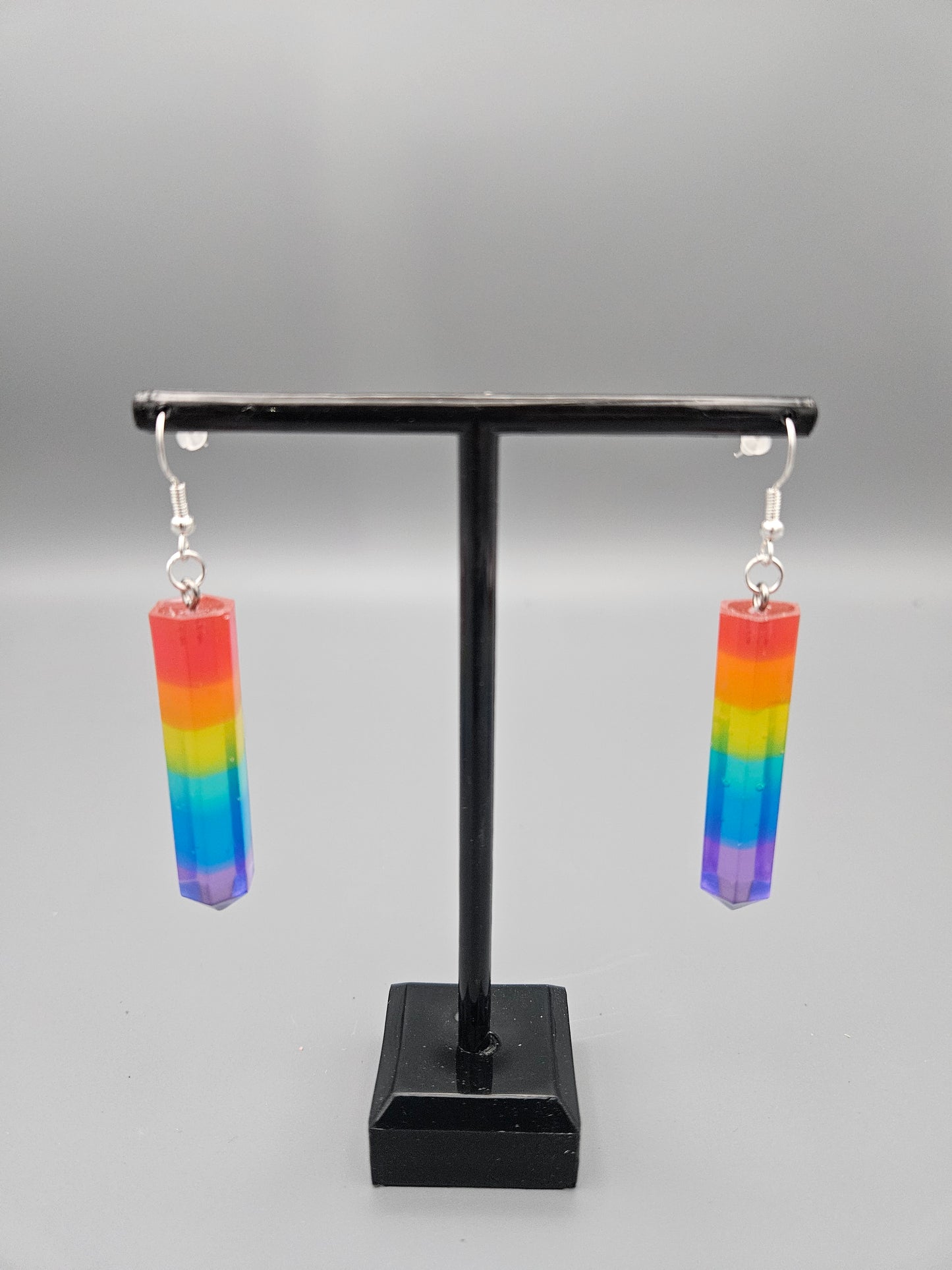 Handmade Rainbow Pride Earrings – Epoxy LGBTQ+ Jewelry