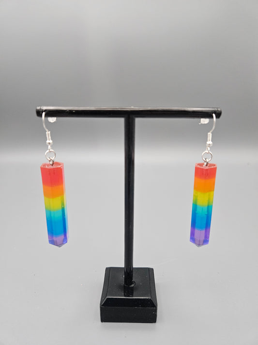 Handmade Rainbow Pride Earrings – Epoxy LGBTQ+ Jewelry
